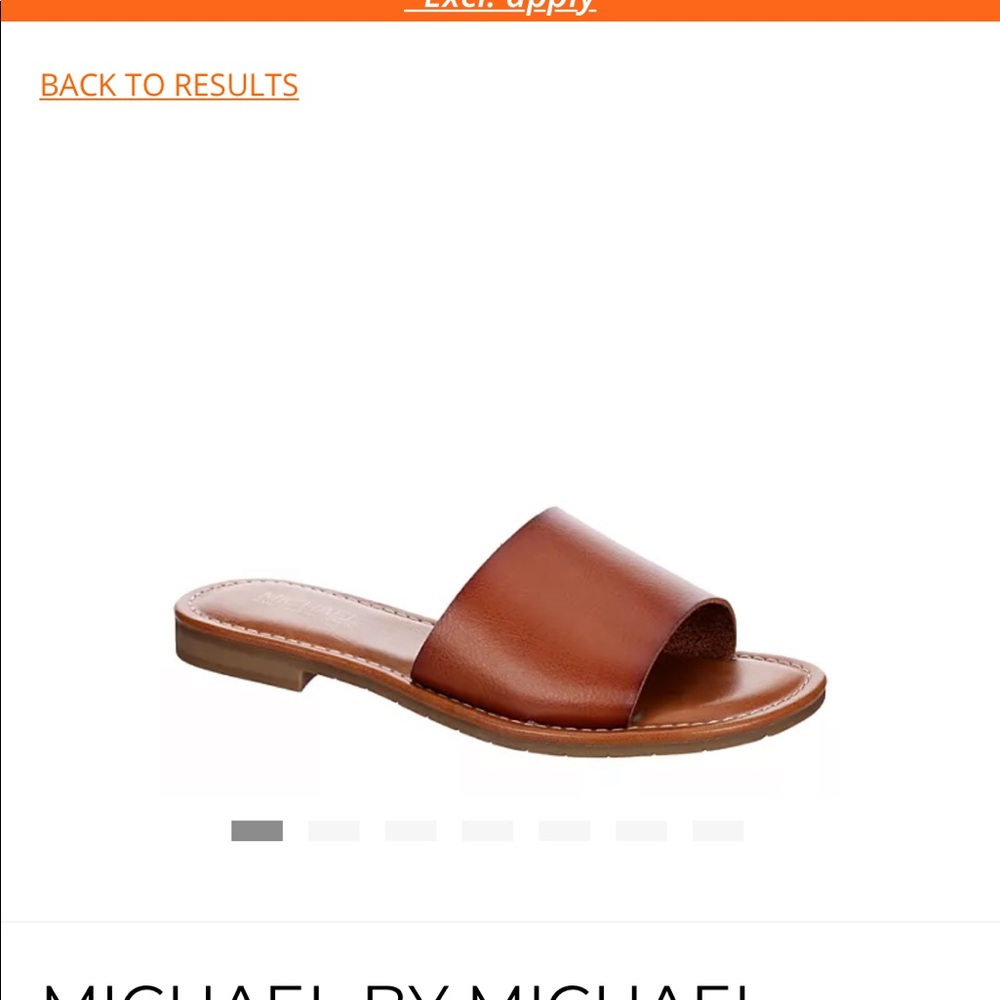 MICHAEL BY MICHAEL SHANNON WOMENS DEMI SLIDE SANDAL - COGNAC